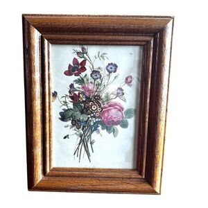 Floral Art Print in Wooden frame 9.5” x 7.5”